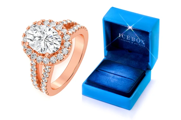 Sphinx - 2.00ct Oval Solitaire - Split Shank Halo - Diamond Engagement Ring - All Natural