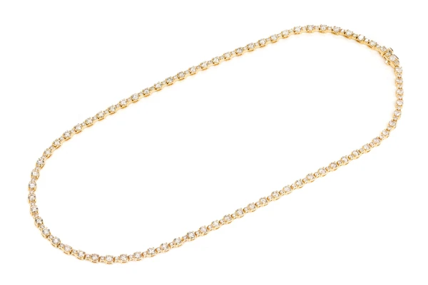 Alternating Small And Large Round Diamond Tennis Necklace Solid Gold 10.15ctw