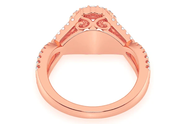 0.75ctw Round Double Band Round - Diamond Engagement Ring - All Natural