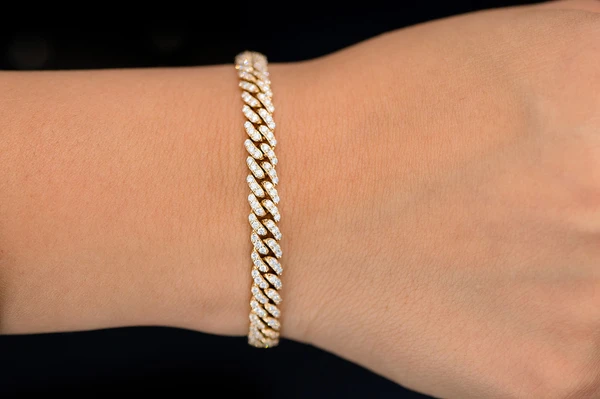 4MM Miami Cuban Diamond Bracelet 14k Solid Gold 1.50ctw