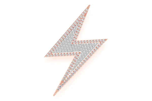 Lightning Bolt Double Layer Pendant 14k Solid Gold 0.65ctw
