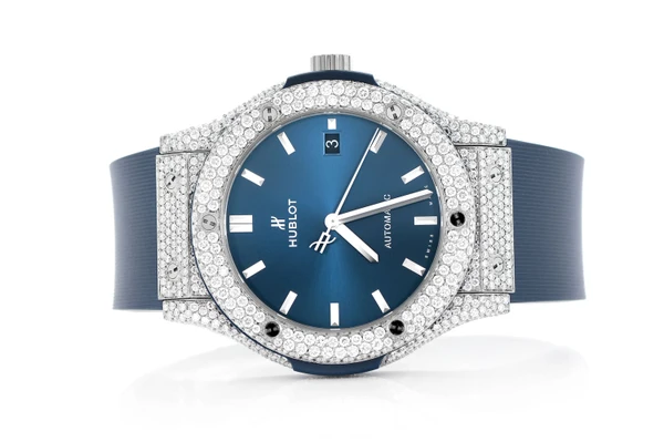 Hublot Classic Fusion 42MM Steel 11.00ctw - Fully Iced Out (nx7170)