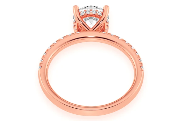 Thinn - 0.50ct Round Solitaire - One Row Under Halo - Diamond Engagement Ring - All Natural Vs Diamonds