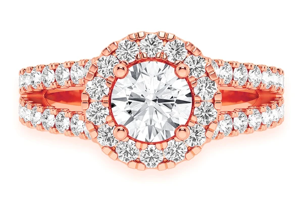 Sphinx - .75ct Solitaire Round - Split Shank Halo - Diamond Engagement Ring - All Natural