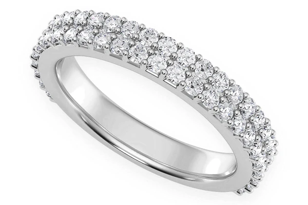 Two Row Diamond Band 14k Solid Gold 0.70ctw