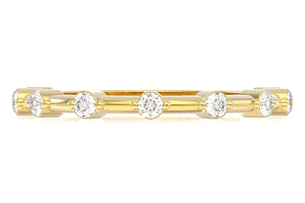 9 Stone Stackable Diamond Band Ring 14k Solid Gold 0.25ctw
