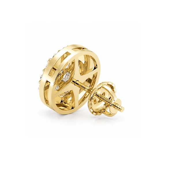 Halo Flower Stud Earrings 14k   3.00ctw
