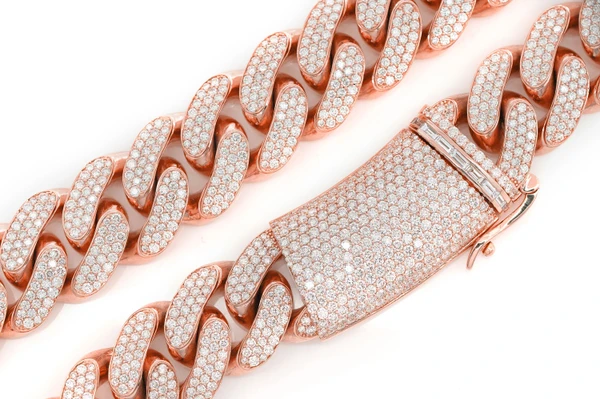 20MM Miami Cuban Link Diamond Necklace 14k Solid Gold 41.00ctw