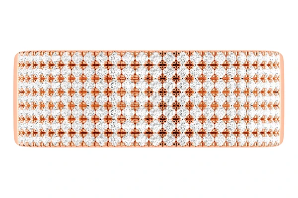 Multi Row Diamond Ring Band 14k Solid Gold 0.50ctw