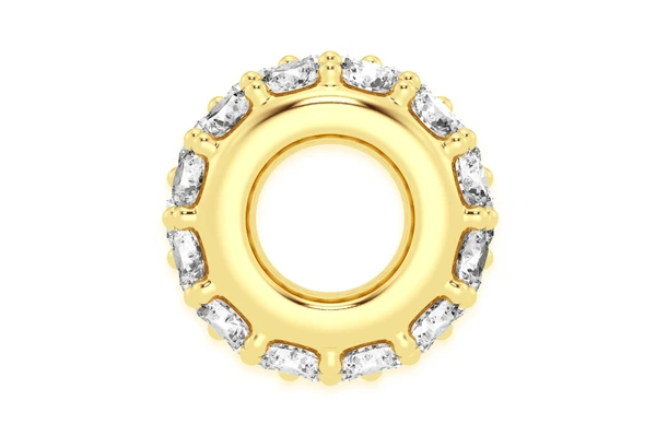Icebox Hair Bead 14k Solid Gold 1.00ctw