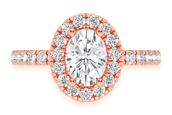 Thav - 0.75ct Oval Solitaire - Scallop Halo One Row - Diamond Engagement Ring - All Natural Diamonds