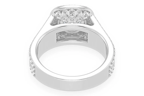 1.00ct Round Solitaire - Double Halo - Diamond Engagement Ring - All Natural