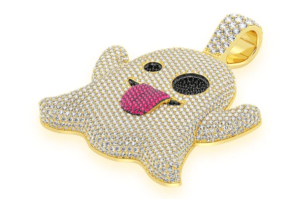 Ghost Ruby & Diamond Pendant 14k Solid Gold 8.35ctw