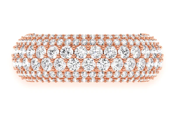 Bubbly Pave Round Diamond Band 14k Solid Gold 2.00ctw