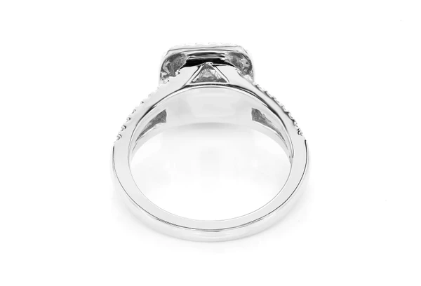 0.75ctw - Cushion Two Tier Halo - Diamond Engagement Ring - All Natural