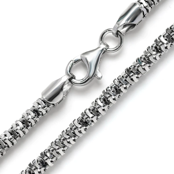 4MM Sterling Silver Rounded Jenga Chain
