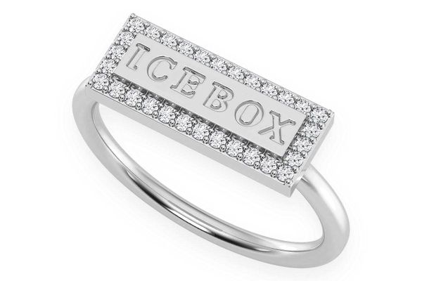 Icebox Logo Diamond Ring 14k Solid Gold 0.15ctw