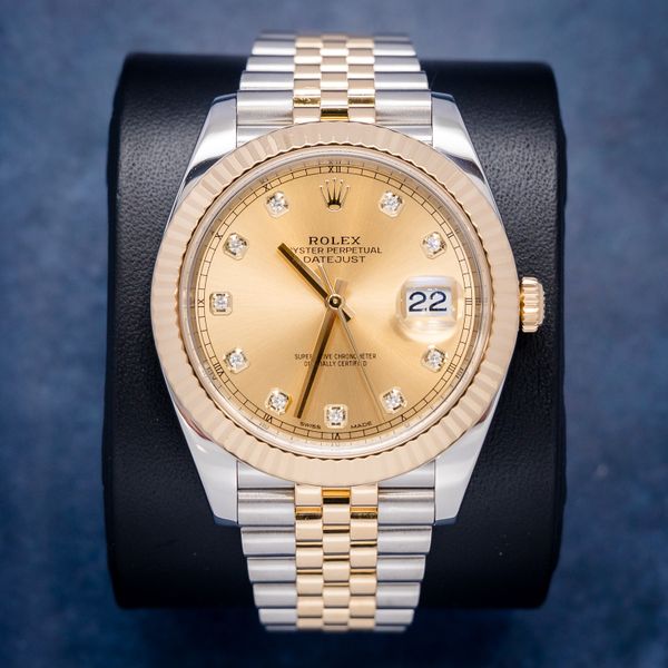 Rolex Datejust 41MM (126333) - Steel & Yellow Gold - Champagne Diamond Dial - 2017 Card & Box