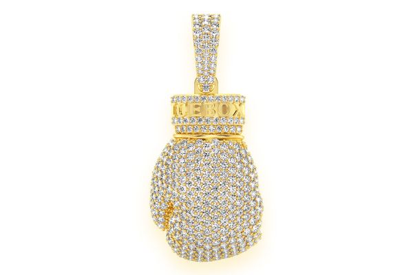 Icebox - Boxing Glove Diamond Pendant 14k Solid Gold 3.50ctw