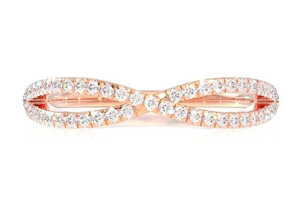 Infinity Crossover Diamond Band 14k Solid Gold 0.25ctw