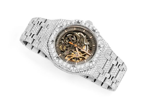 Audemars Piguet Royal Oak Skeleton 41MM Steel - Fully Iced Out