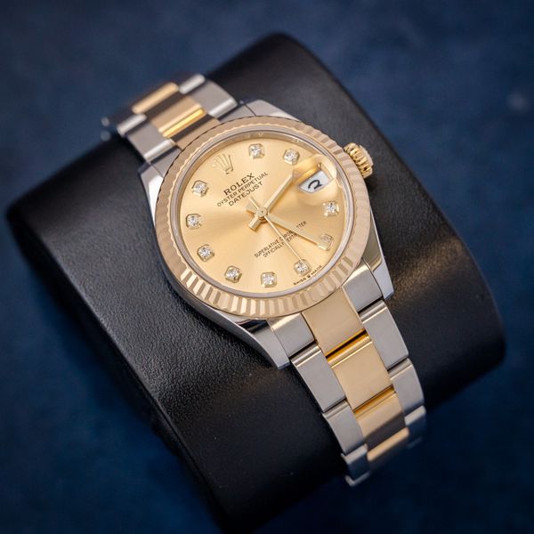 - Rolex Datejust 31MM (278273) - Steel & Yellow Gold - Champange Diamond - Oyster Brac - 2022 Card & Box