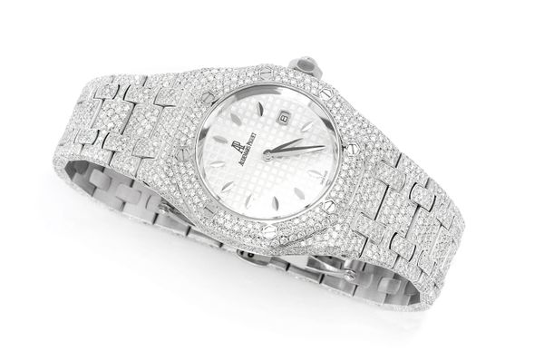 Audemars Piguet Ladies Steel 33MM Quartz - Fully Iced Out