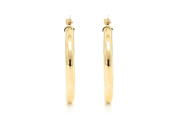 3MM Hoop Earrings 14k Solid Gold Small