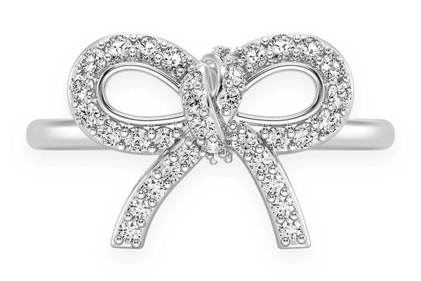 Ribbon Bow Diamond Ring 14k Solid Gold 0.25ctw