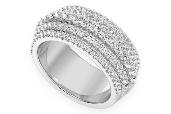 5 Row Round Diamond Band 14k Solid Gold 2.00ctw