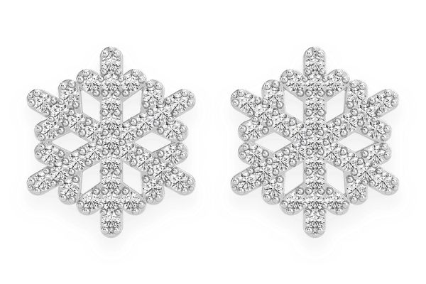 Snowflake Stud Earrings 14k Solid Gold 0.20ctw