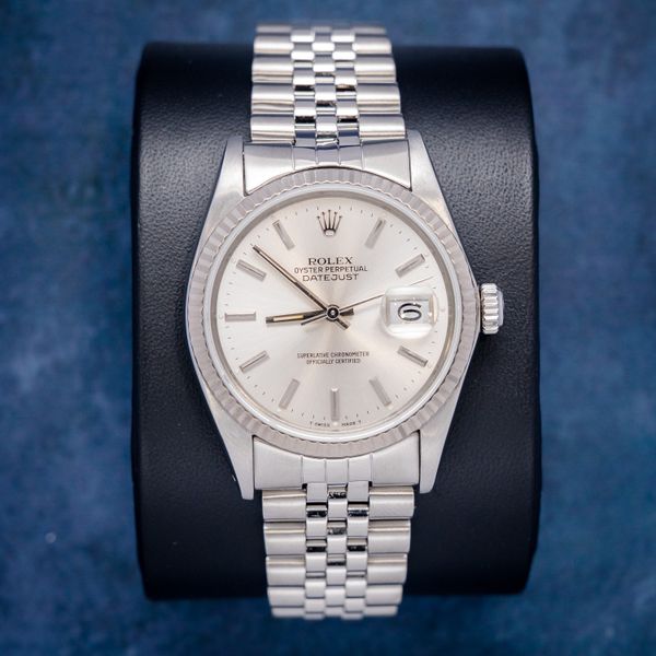 Rolex Datejust 36MM (16014) - Steel & White Gold - Jubilee Brac - Silver Index Dial - Watch & Box - (sw1054)