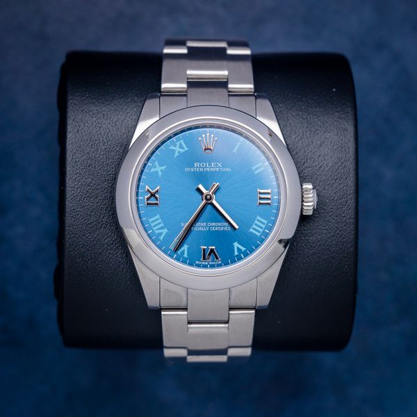 Rolex Oyster Perpetual 31MM - 177200 - Steel Blue Roman Dial - 2013+ - Watch & Box