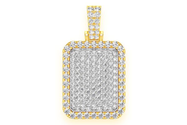 Pillow Double Layer Diamond Pendant 14k Solid Gold 3.00ctw