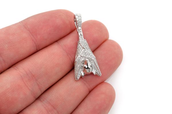 Hanging Bat Diamond Pendant 14k Solid Gold 0.75ctw