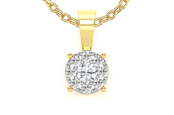 Mosaic Diamond Pendant 14k Solid Gold 0.25ctw