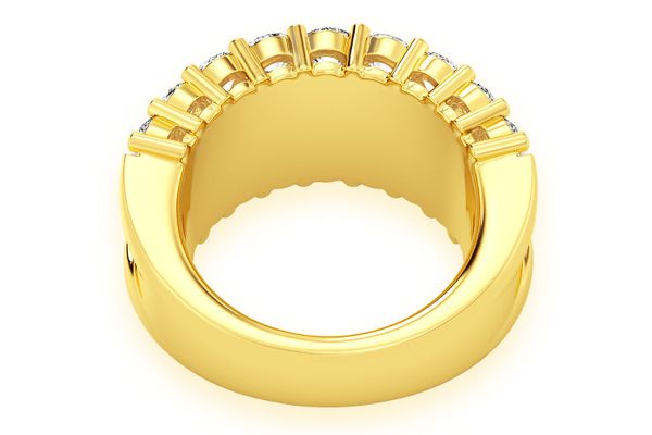 Round & Baguette Diamond Band 14k Solid Gold 4.40ctw