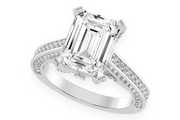 Chant - 3.00ct Emerald Cut Solitaire - Knife Edge - Diamond Engagement Ring - All Natural