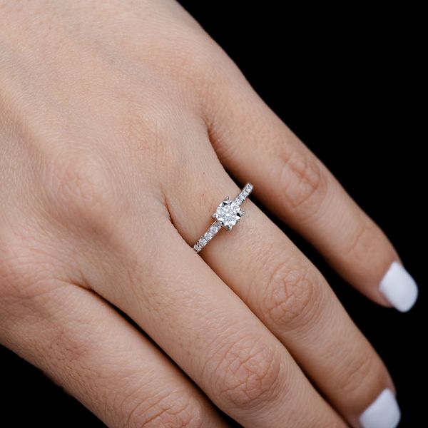 0.33ctw Miracle Set Solitaire - Diamond Engagement Ring - All Natural 