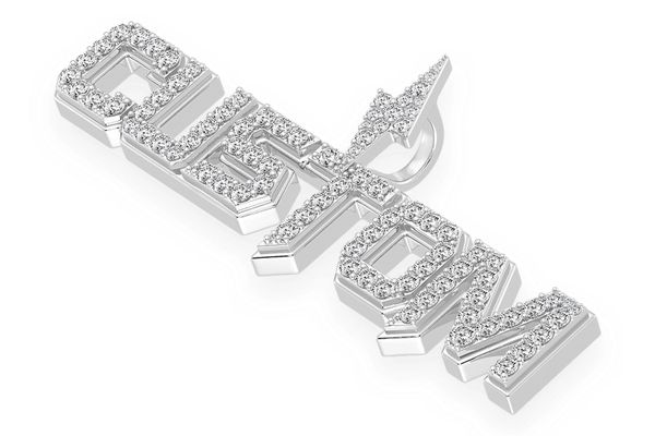 Custom Diamond Lightning Letter Pendant 14k Solid Gold