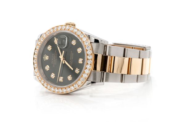 Rolex Datejust 36MM 18k Yellow Gold & Steel (16203) - 2.25ctw Diamond Bezel