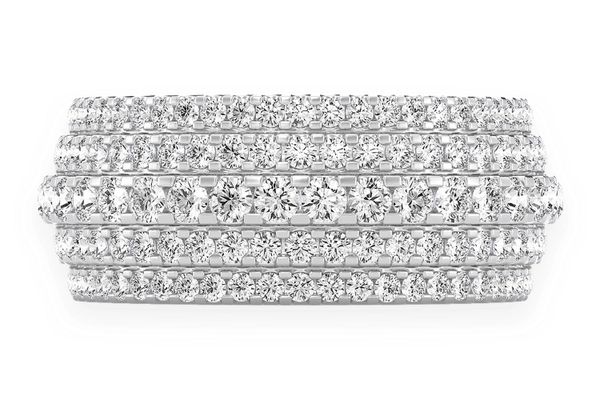 5 Row Round Diamond Band 14k Solid Gold 2.00ctw