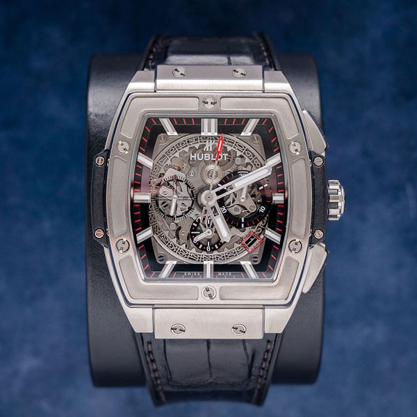 Hublot Spirit Of Big Bang - Titanium Skeleton - Black Strap - W/card