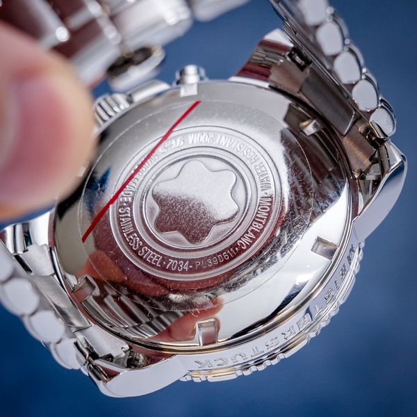 Montblanc 7034 200m Sport Chronograph Blue Dial 41MM Automatic Serial Pl390611 (sw840)