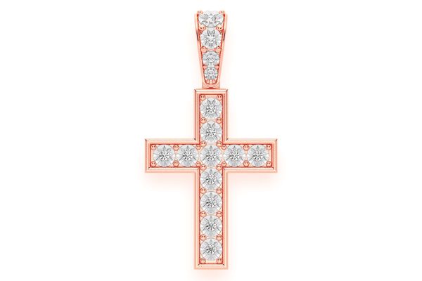 Miracle Cross Diamond Pendant 14k Solid Gold 0.15ctw