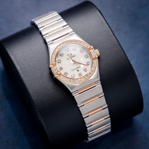 Omega Constellation Steel & Rose Gold - White Mop Diamond Dial - Watch, Box & Cards - (sw826)