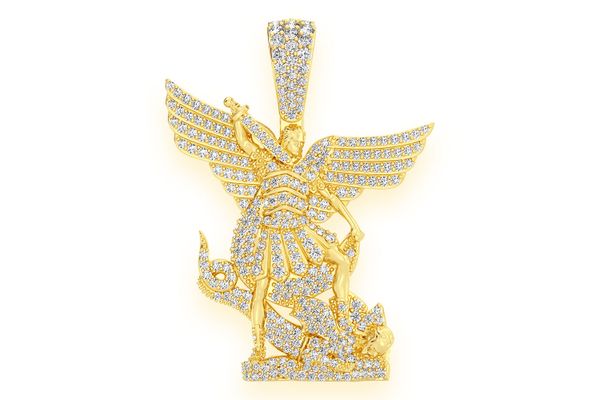 Icebox - Archangel St Michael Diamond Pendant 14k Solid Gold