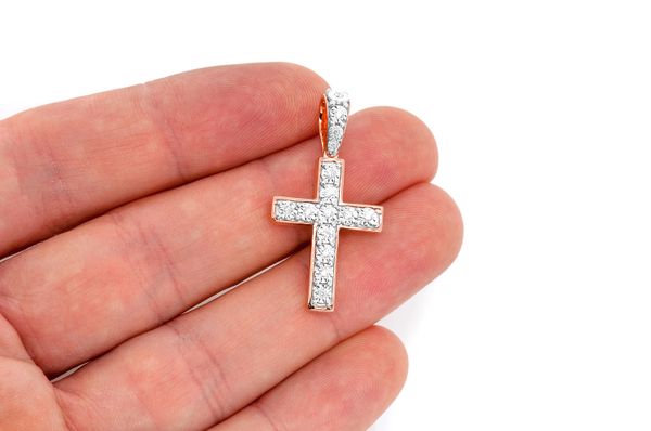 Miracle Cross Diamond Pendant 14k Solid Gold 0.15ctw