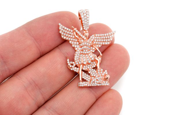Icebox - Archangel St Michael Diamond Pendant 14k Solid Gold