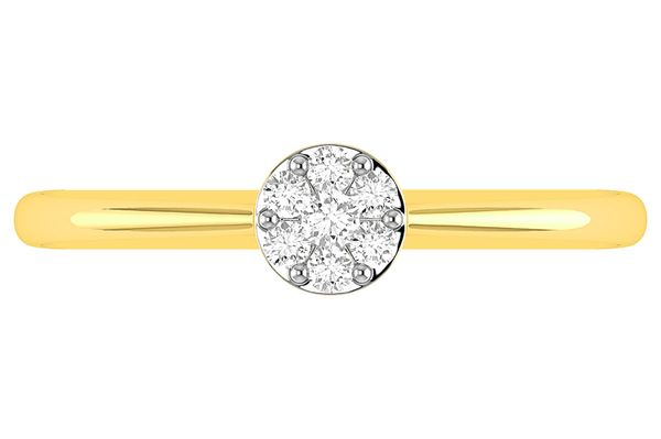 Round Cluster Diamond Ring 14k Solid Gold 0.10ctw